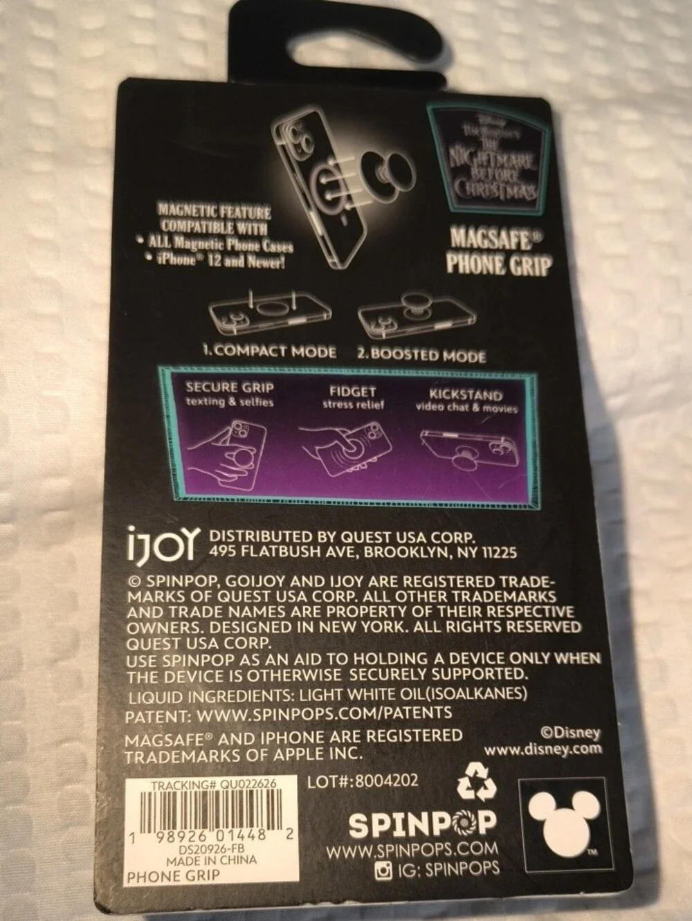 The Nightmare Before Christmas Pink MagSafe-Compatible Phone Grip Pop Socket
